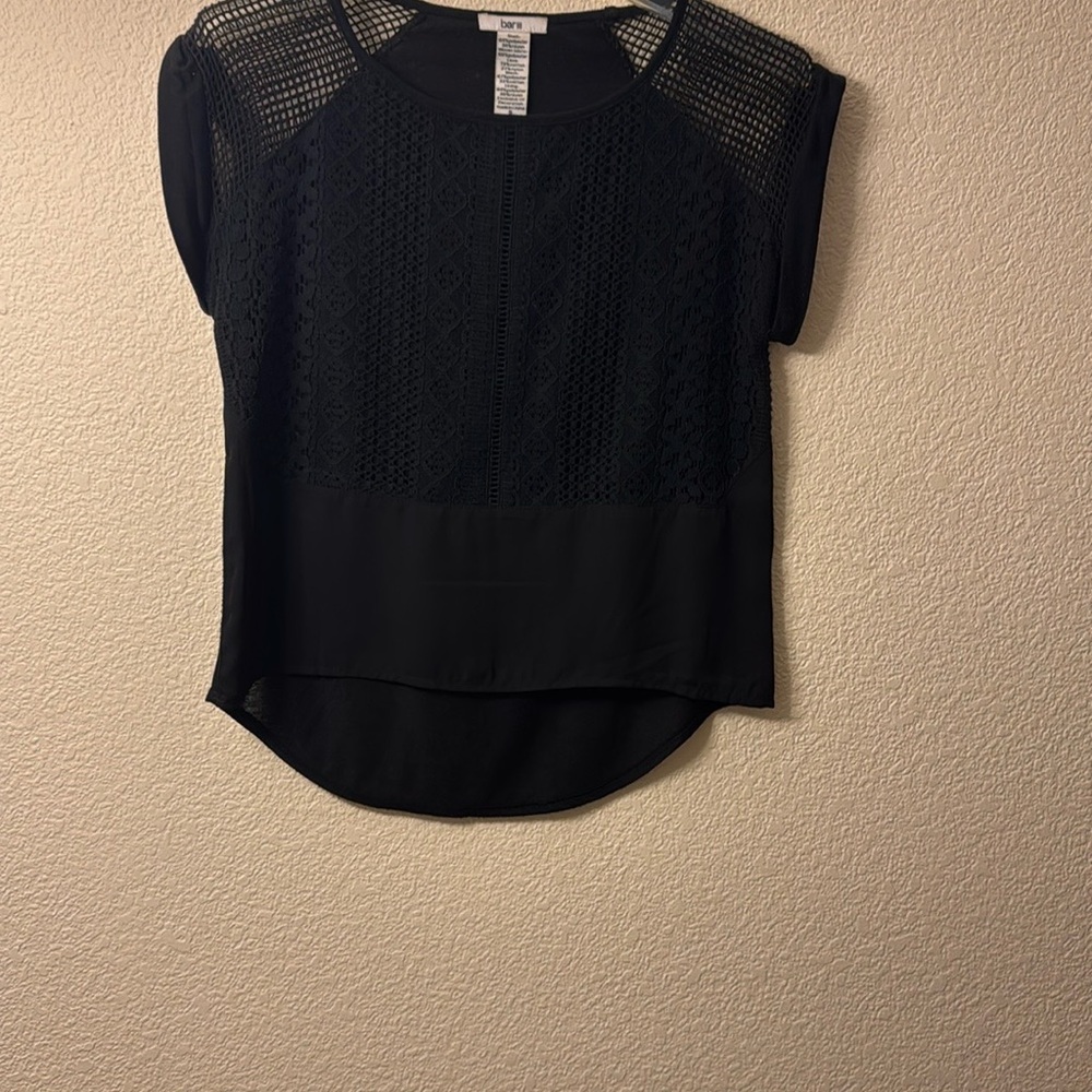 Bar III Black Lace Women's Top